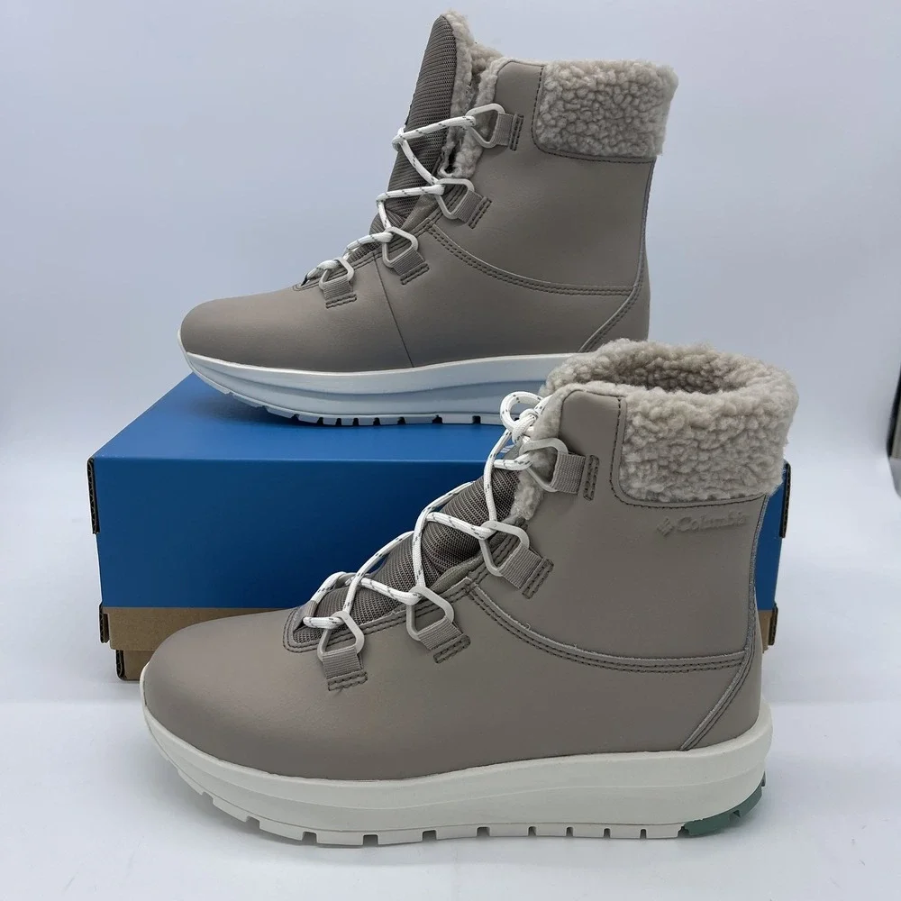 Columbia Women's Moritza Waterproof Leather Snow Boot Size 8.5 Tan NEW $110